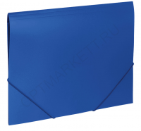 Папка на резинках BRAUBERG "Office", синяя, до 300 листов, 500 мкм