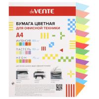 Бумага цветная для офисной техники "deVENTE.MIX" А4  90 л., 75-80гр., ассорти (15 цв) , 2072261