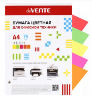Бумага цветная для офисной техники "deVENTE.Neon" А4  100 л., 75 гр., ассорти неон (5 цв), 2072212